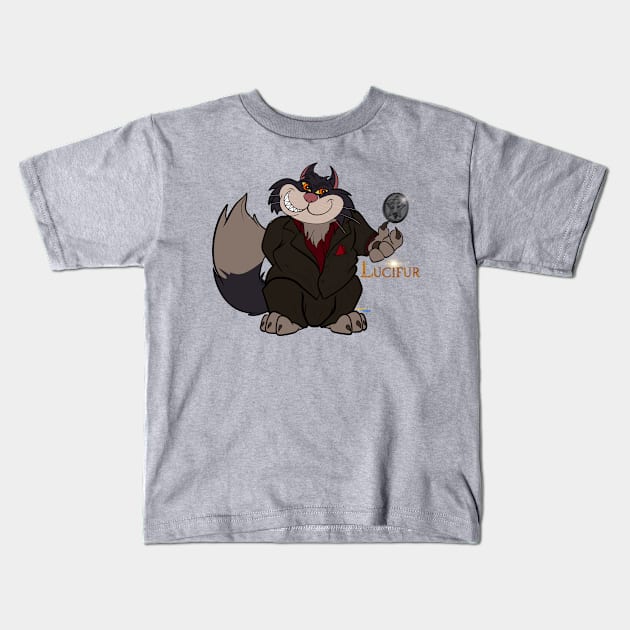 Luci-fur Morningstar - Devil Eyes Kids T-Shirt by tygerwolfe